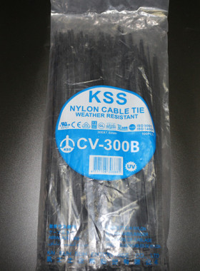 代理原装台湾 KSS尼龙扎带CV-300B  黑色进口 7.6×300 100PCS