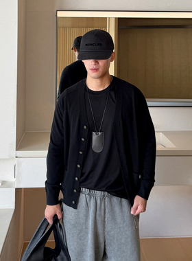 END HOMME|触感如脂 蓬松26支100%山羊绒V领针织开衫男女商务休闲