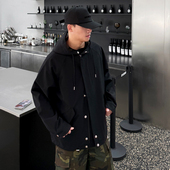 秋冬新款 连帽防风防水肌理宽松廓形户外冲锋衣外套男女情侣款 潮