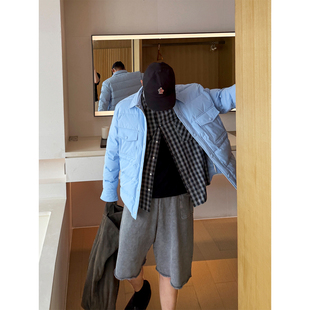 秋冬轻薄款 羽绒服男士 式 保暖外套潮 i宽松轻量休闲90白鹅绒衬衫