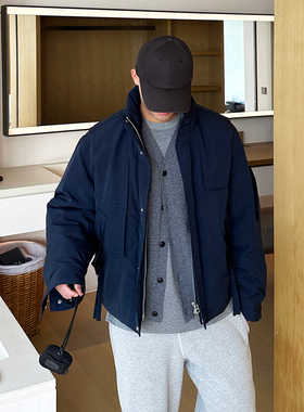 冬季新款男士95白鸭绒羽绒服外套2025韩版工装风立领夹克潮流男装