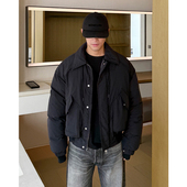 男士 翻领飞行员时尚 外套面包服冬季 韩国潮牌羽绒服短款 新款 夹克潮