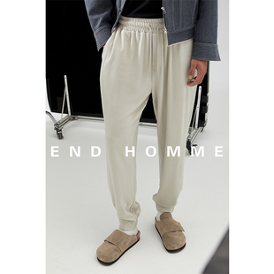 男潮牌秋季 子束脚休闲长裤 新品 亲肤高弹双面绒宽松运动裤 美式 卫裤