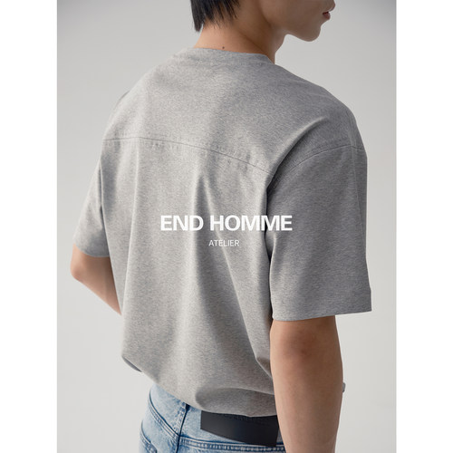 END HOMME 重磅280g有机棉强捻合体T恤夏季通勤直筒宽松休闲短袖
