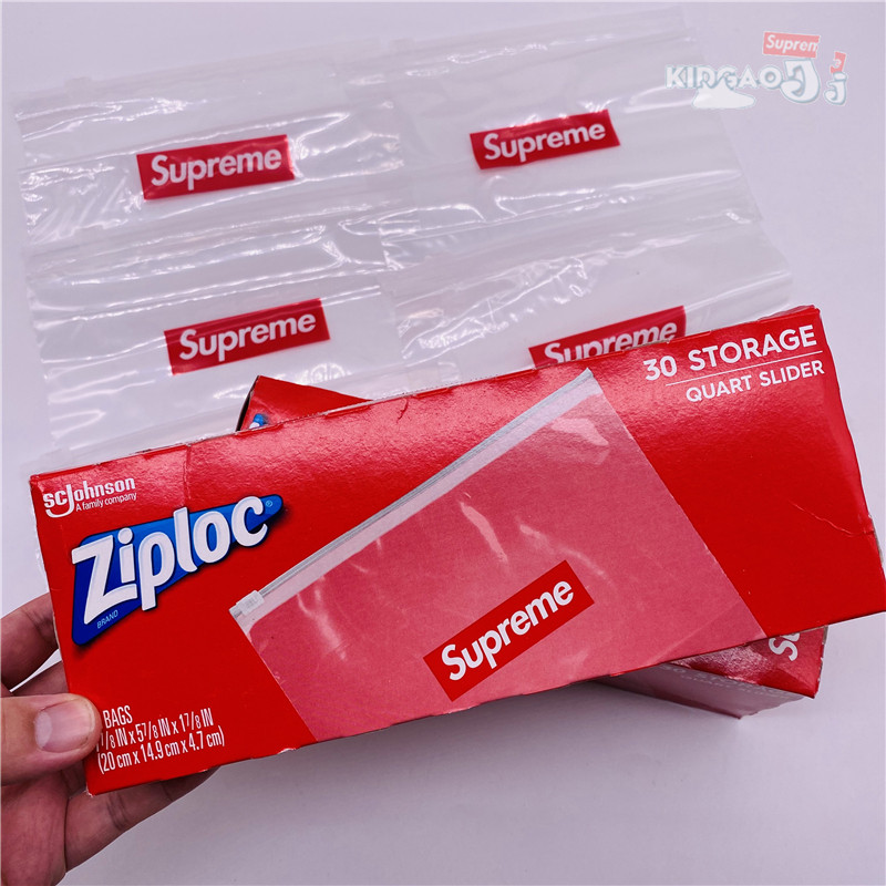 现货Supreme 20SS Ziploc Bags （Box of 30）联名塑封袋密封袋