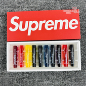 联名LOGO蜡笔套装 现货Supreme Crayons Kokuyo 10色画笔 23ss