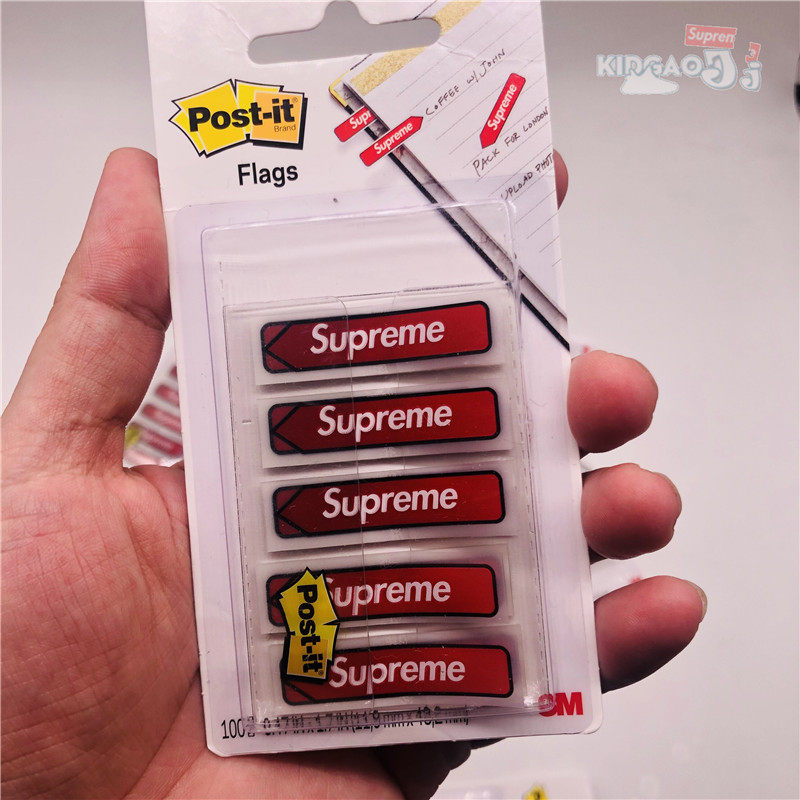 现货Supreme 19FW Post-it Flags 联名 书签 便利贴