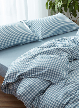 无印良品全棉被套单件四季款单人纯棉被罩四件套160x210cm180x200