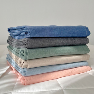 宿舍纯棉床笠 水洗棉被单 无印良品简约纯色全棉床单单件夏季 日式