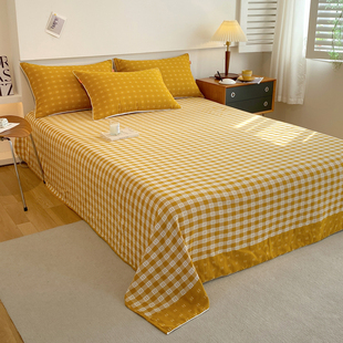 无印良品双层纱全棉床单单件加厚 A类母婴级纱布纯棉被单裸睡床笠