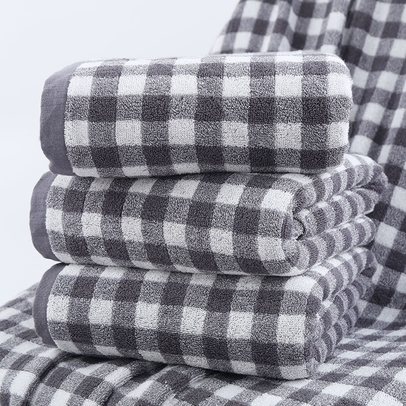 无印良品日式纯棉浴巾家用吸水不掉毛单人柔软男女全棉大毛巾格子,居家布艺,浴巾,淘宝优惠券,粉丝福利购,淘宝优惠卷