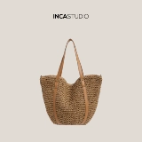 Соломенная плетеная вместительная и большая пляжная брендовая сумка через плечо, коллекция 2022