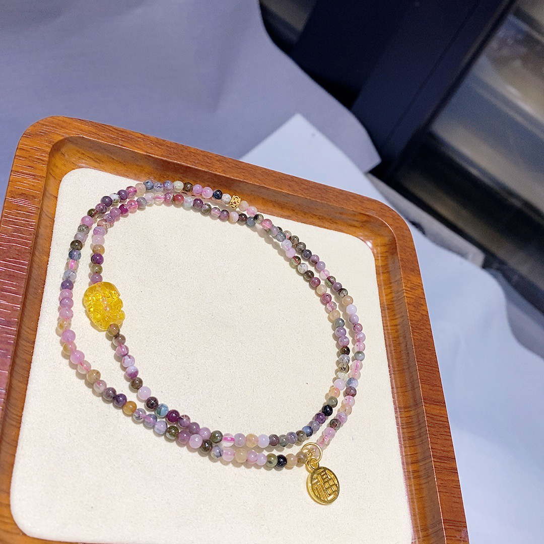 碧玺多圈手链尺寸约3mm