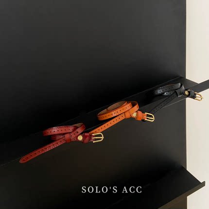 SOLO'S ACC-二层牛皮经典简约金属扣腰带腰封(1.0CM)LOVER-9002