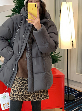 Vaoom-韩系泡芙云朵感连帽抽绳温柔风保暖羽绒服外套K1754