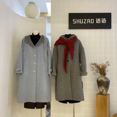 a some-简约赫本风连帽羊毛外套（含5羊驼毛）(无配件)25503