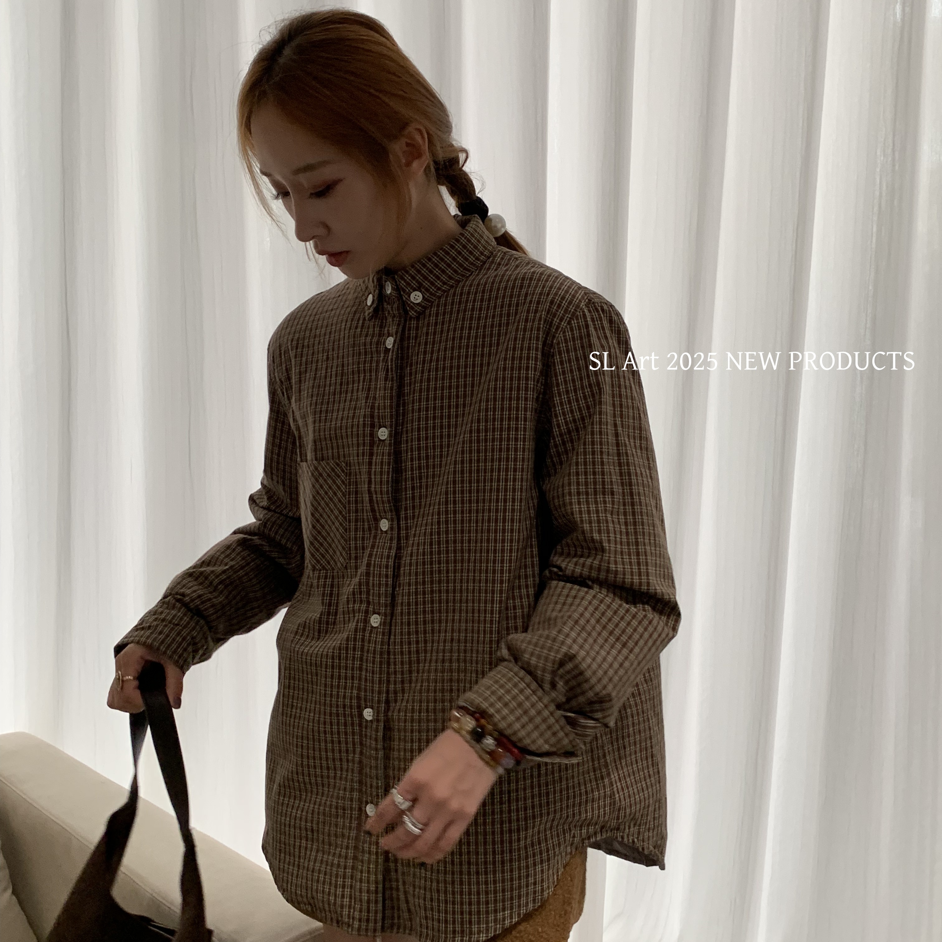 SL Art-miu系风格白鸭绒保暖格子时尚显瘦保暖羽绒服外套70062