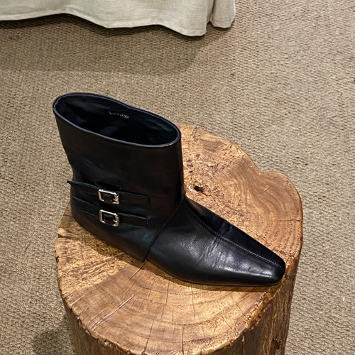 SKOERS双扣尖头小众质感长靴水染油蜡羊皮3329