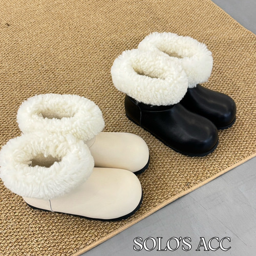 SOLO'S ACC-冬上新简约百搭毛绒翻边加绒时尚保暖雪地靴20550
