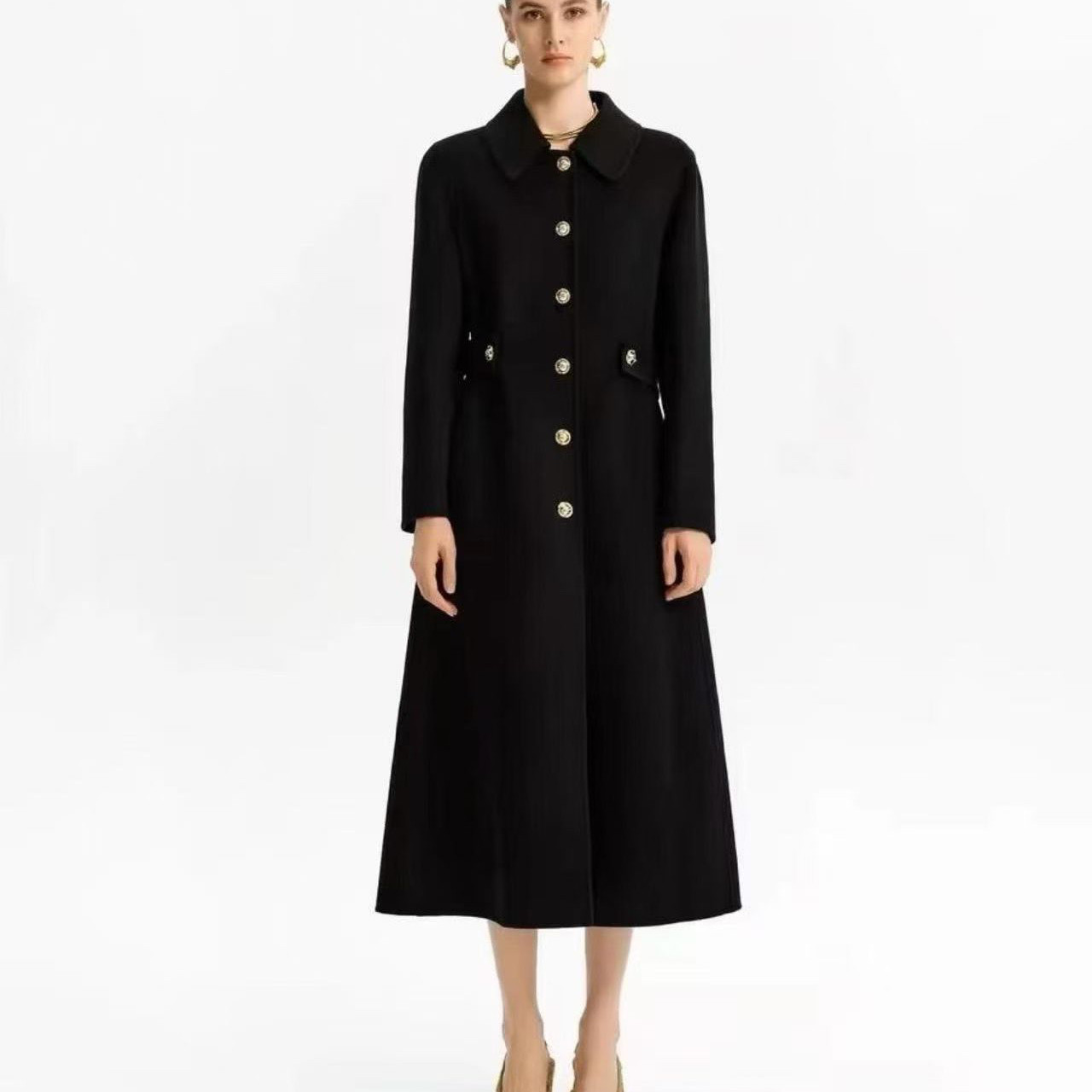 中果羊绒-复古收腰系带长款羊毛外套(配腰绳)（含50羊毛）65S121,女装/女士精品,羽绒服,淘宝优惠券,粉丝福利购,淘宝优惠卷