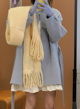 Vaoom-氛围感软糯保暖圆领羊毛外套(配腰带)（含90羊毛）L031