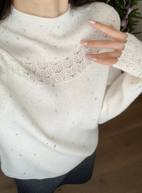 芭妮Bonnet-半高领针织衫（含92.7绵羊毛）(7.3山羊绒)N18-25387