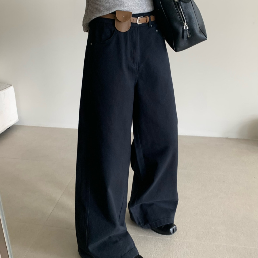 BLESSED MOMENT-上新穿搭感十足韩系通勤时尚牛仔裤(配腰包)B815