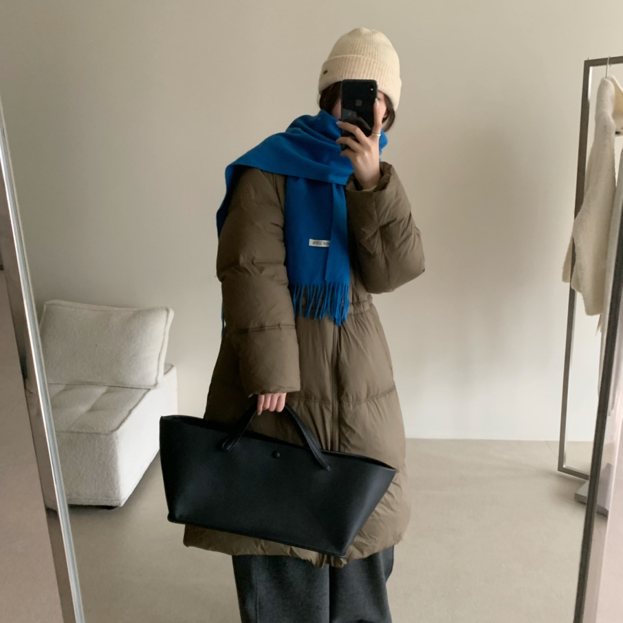 BLESSED MOMENT-充绒量十足摇头收腰长款保暖羽绒服外套YR1005