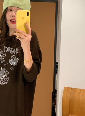 Vaoom-超暖和德绒少女心kt印花图案圆领软糯亲肤长袖T恤K1514