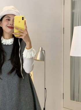 Vaoom-小心机不规则下摆设计圆领无袖针织马甲(含18羊毛)V216