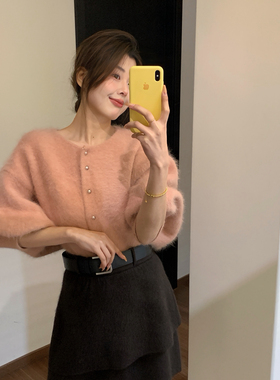 Vaoom-带双层拼接层次感针织半身裙(配腰带)(含12.1绵羊毛)K1780