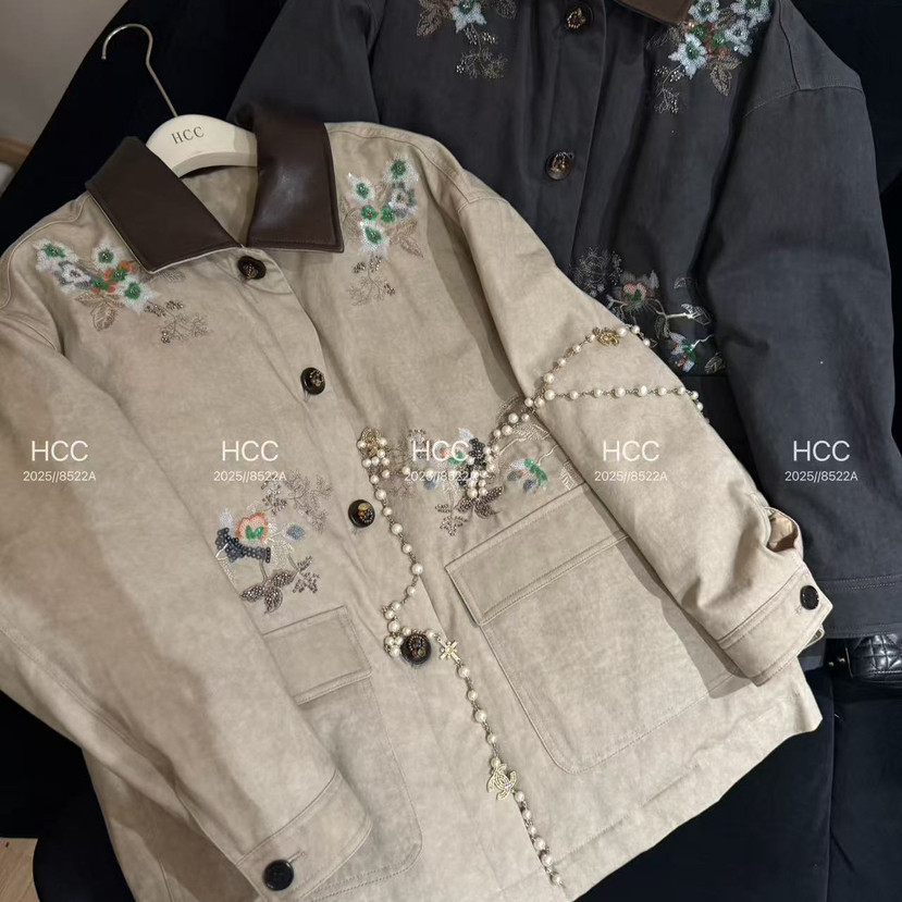 HCC-上新复古风提花刺绣翻领拼接羊皮革宽松短外套(无配件)6-537,女装/女士精品,时尚套装,淘宝优惠券,粉丝福利购,淘宝优惠卷