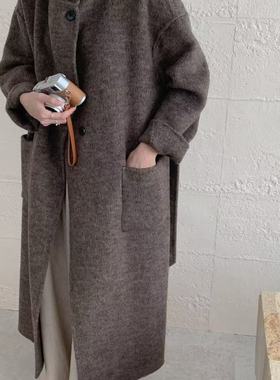 TOO家-中长款高级感显瘦毛呢羊毛外套（含100澳毛）250908932Y