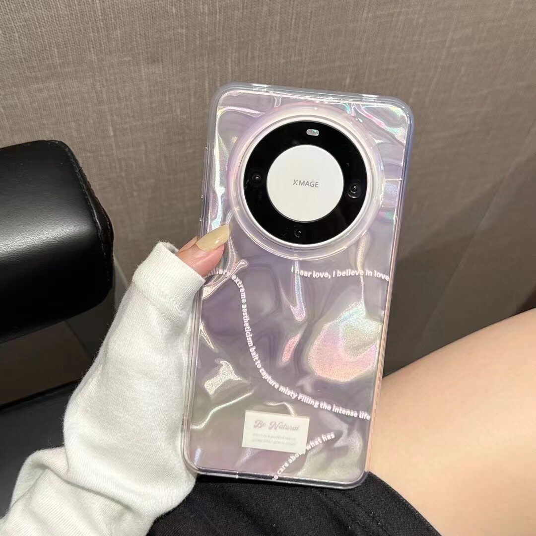 INS 스타일 보라색 그라데이션 블루밍은 HUAWEI MATE60PRO 휴대폰 케이스 IPHONE14 새 모델 15PROMAX에 적합합니다