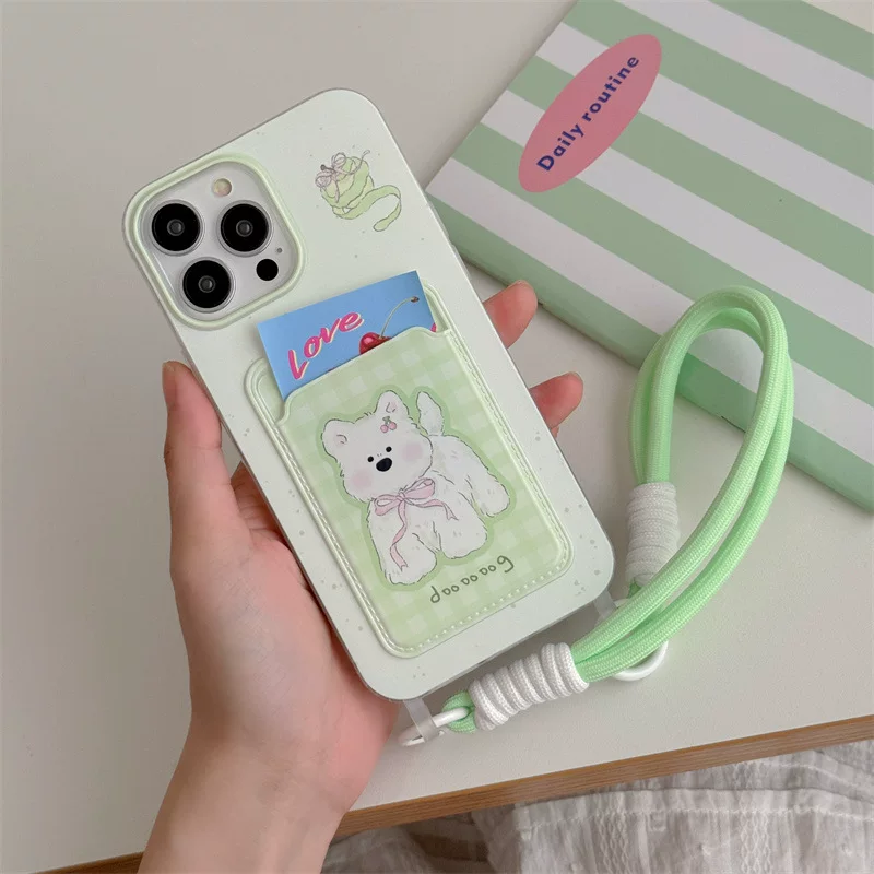 Яблоко, зелёный браслет, совместимый держатель карты, iPhone 14/13/12, чехол для телефона, iphone, 15promax