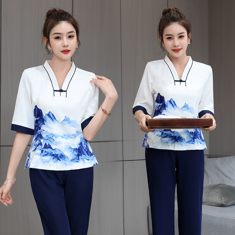 ktv服夜总会美容院工装夜场空姐制服桑拿技师服套裙短袖酒店夏季