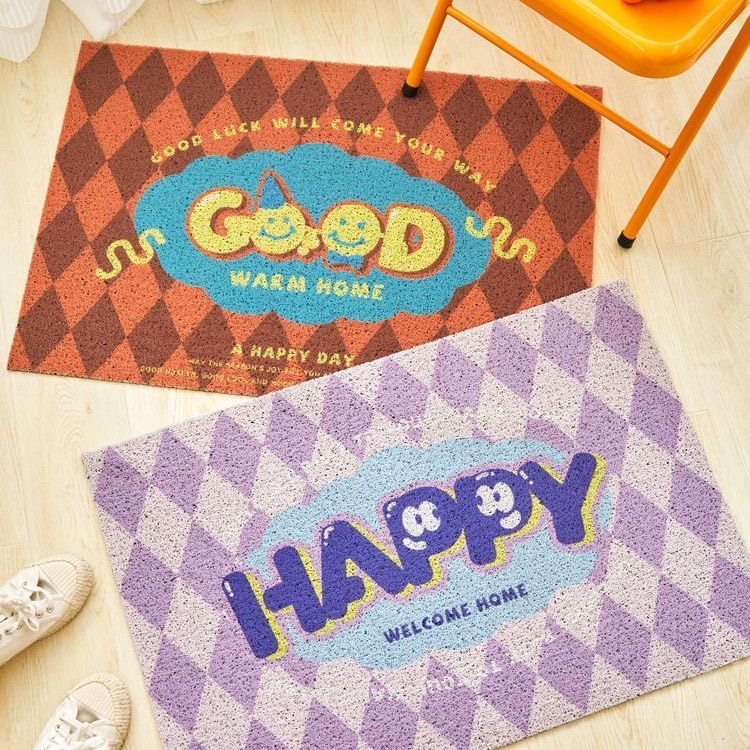 可爱卡通欢迎入户玄关厨房地垫耐脏丝圈门垫防滑蹭土垫除尘地毯,居家布艺,家用脚垫,淘宝优惠券,粉丝福利购,淘宝优惠卷
