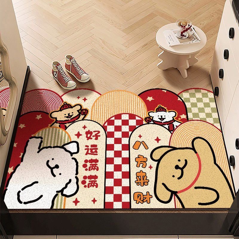凯蒂猫喜庆入户门地垫家用门口丝圈脚垫耐脏防滑门垫进门玄关地毯,居家布艺,入户地垫,淘宝优惠券,粉丝福利购,淘宝优惠卷