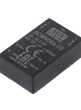 台湾明纬电源DCWN06稳压转换器/A/B/C-05/12/15 6W DIP封装DC-DC