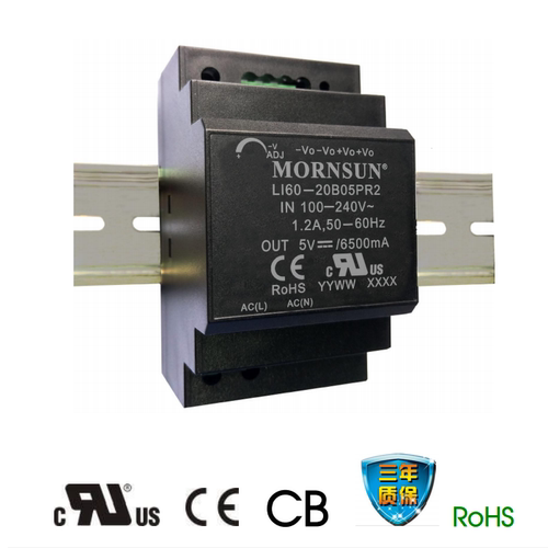 LI60-20B05PR2/20B12/20B15/20B24/20B48高品质AC-DC 60W导轨电源