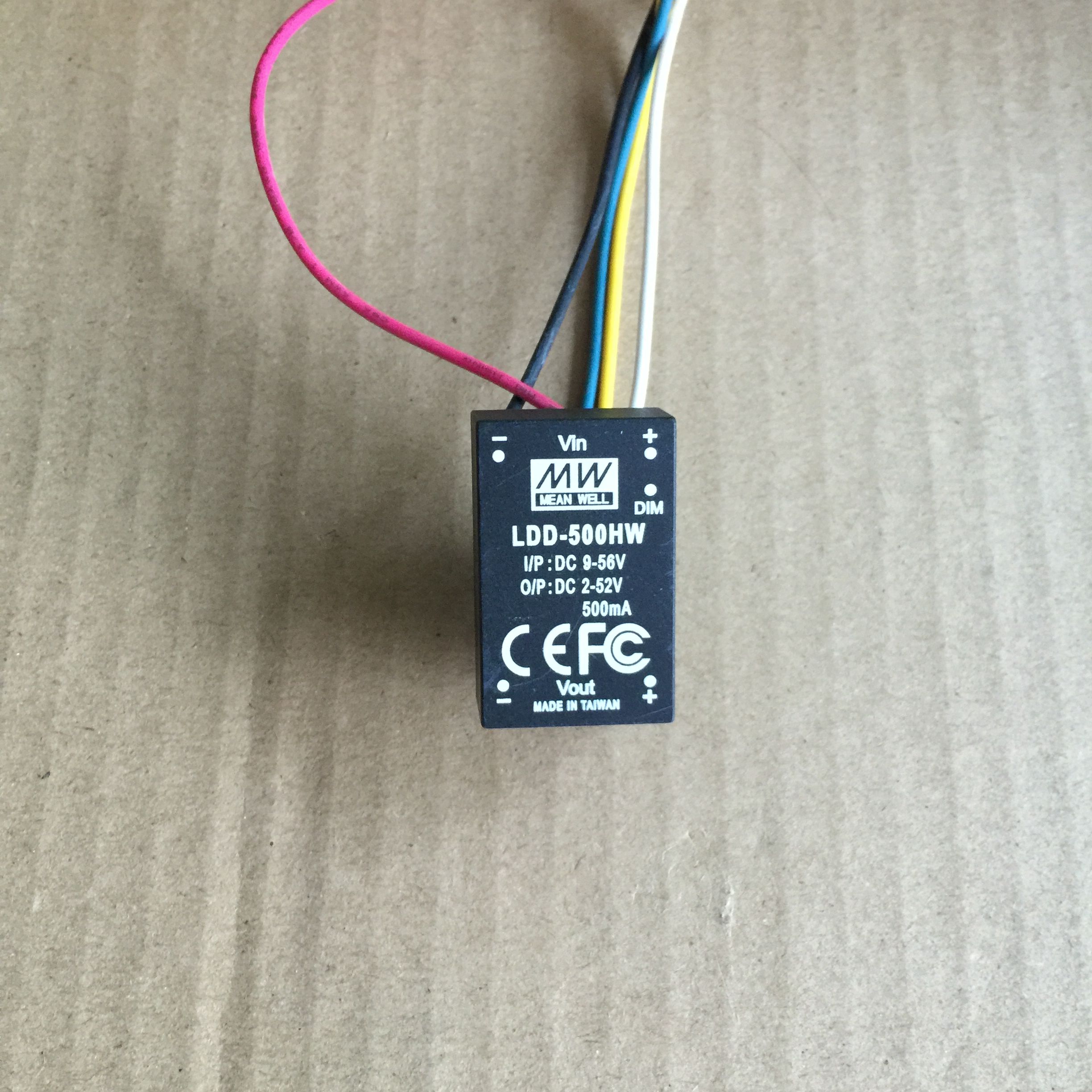 台湾明纬 MEAN WELL 开关电源  LDD-500HW  2～52V 500mA