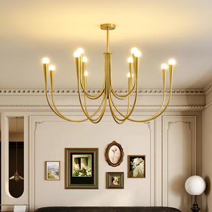 美式复古客厅吊灯中古风艺术蜡烛灯法式大气简约设计感餐厅卧室灯