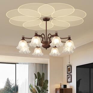 美式田园客厅吊灯创意网红铃兰射灯法式灯复古灯具中古餐厅卧室灯