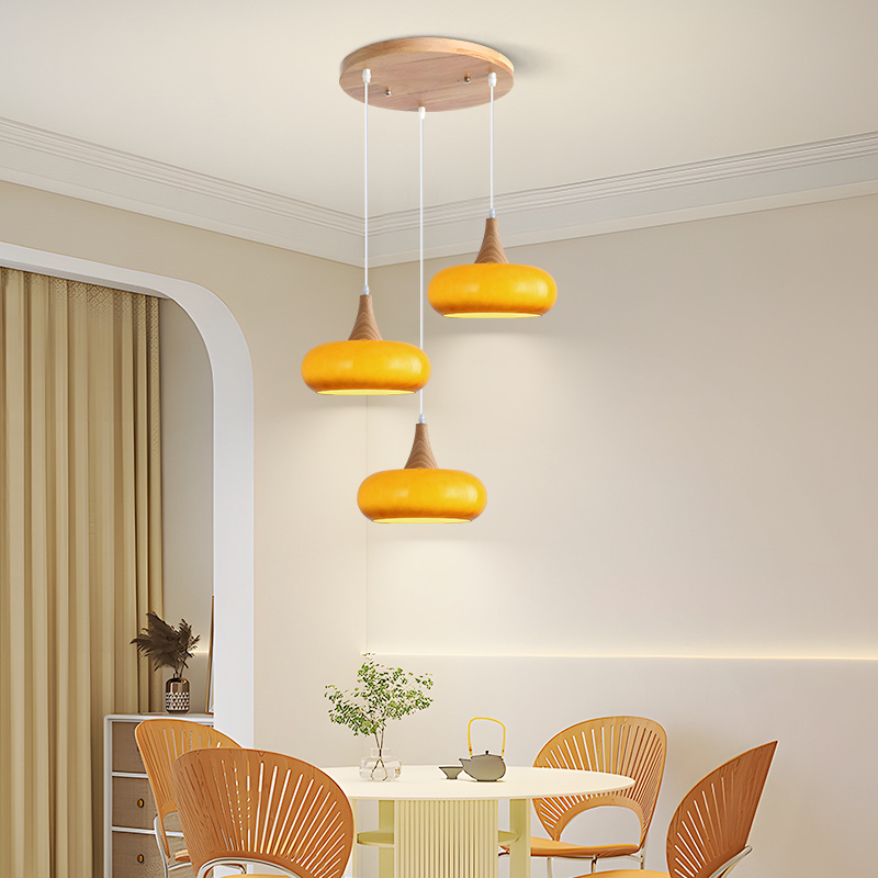 中古风床头柿子吊灯vintage玻璃