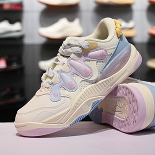 童休闲鞋 李宁女大童鞋 减震回弹舒适板鞋 新款 YKCW012 2026春季