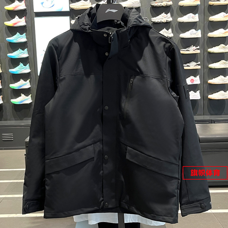 李宁男子运动风衣外连帽外套