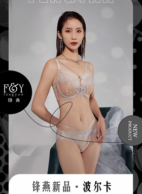 锋燕新款波点C杯薄款女士大胸显小性感聚拢透气型桑蚕丝文胸16772