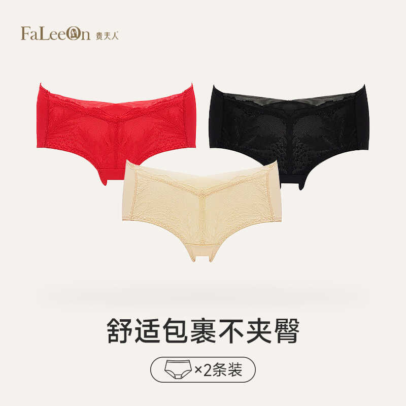 贵夫人性感蕾丝中低腰内裤