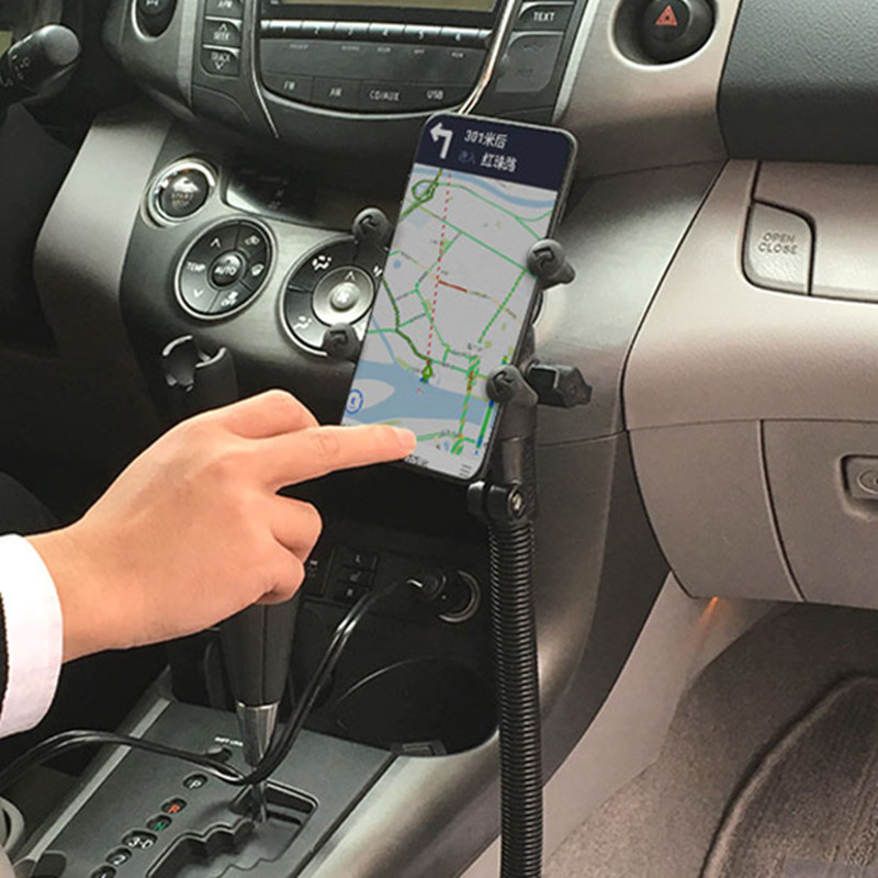 美国RAM 车载手机支架副驾驶安装汽车导航支架副驾驶滑轨立杆固定