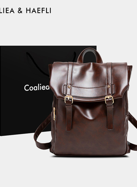 香港代购日系JK制服双肩包学院风背包复古软皮女包休闲剑桥包书包